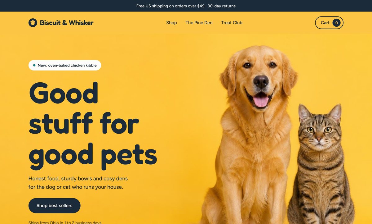 Biscuit and Whisker Shopify pet store